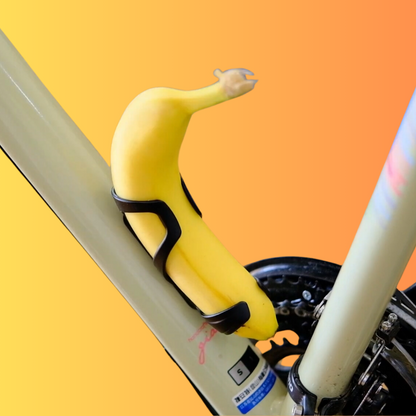 banana inside bike banana holder on a bicycle